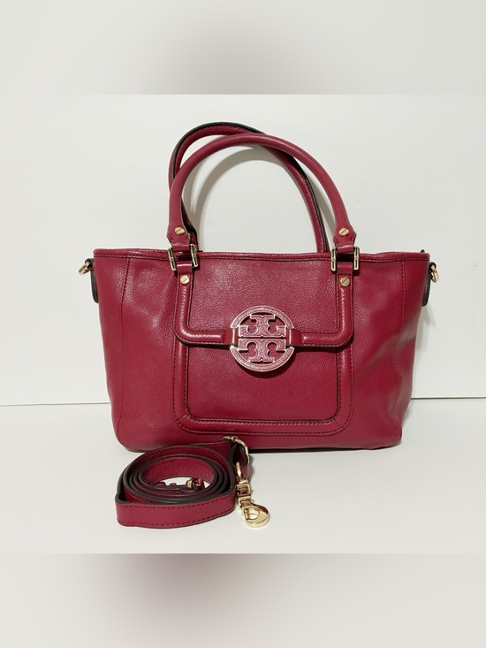 Tory Burch Handbags - Tory Burch Red Leather Medium Tote Bag Handbag Shoulder Bag With Strap